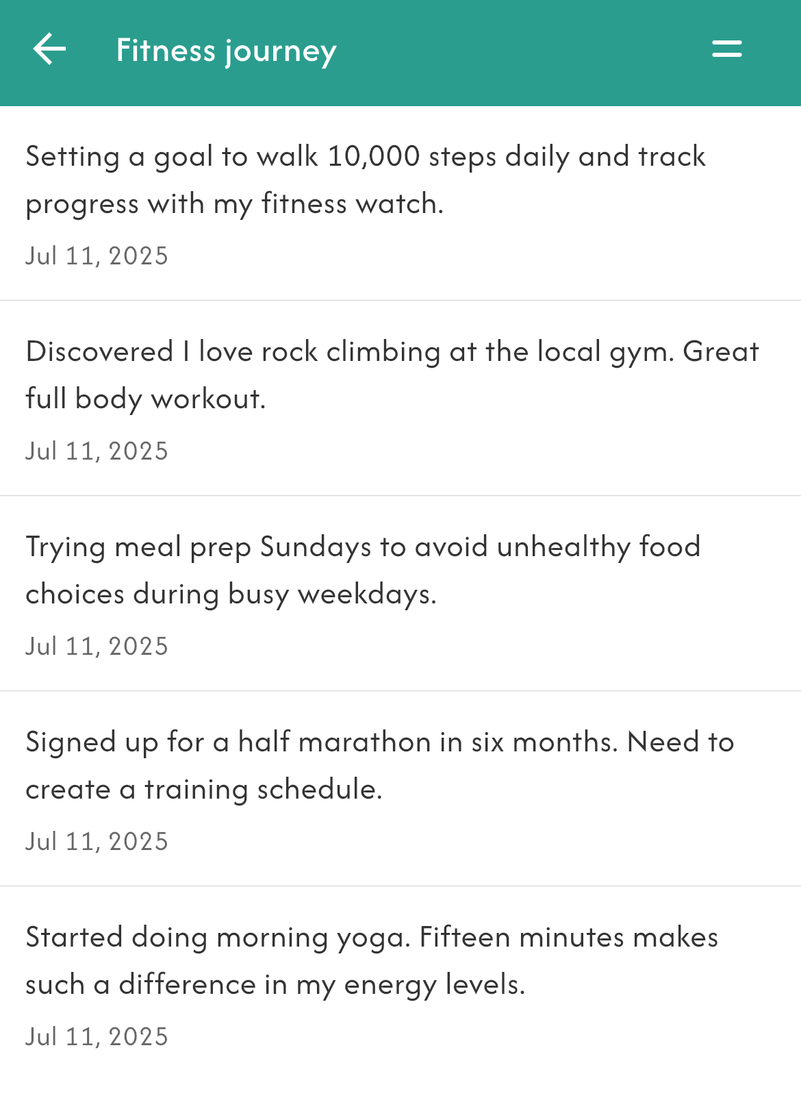 Fitness Journey